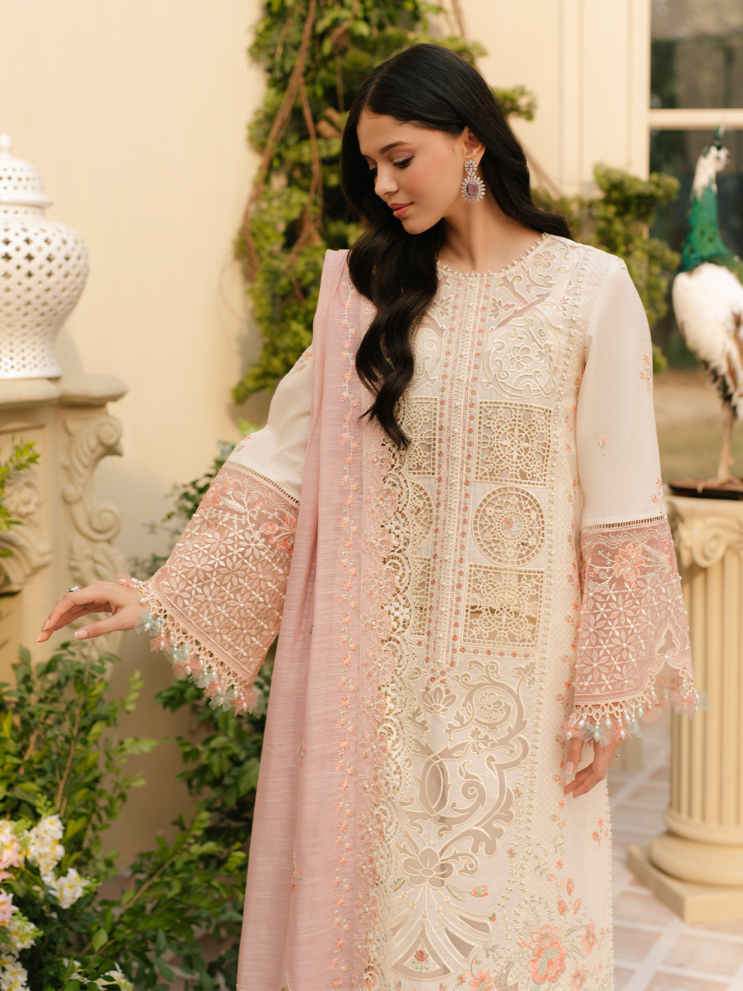 Bin Ilyas | Freesia Embroidered Lawn 25 | 107 - B -  Bin Ilyas Ladies Clothes - Original Designer Dress - House of Maryam