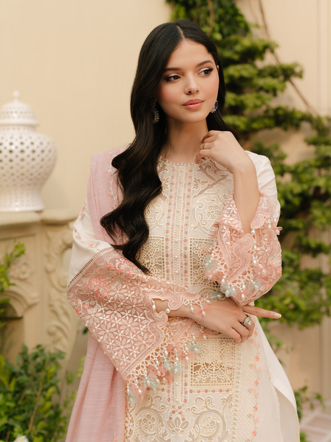 Bin Ilyas | Freesia Embroidered Lawn 25 | 107 - B -  Bin Ilyas Ladies Clothes - Original Designer Dress - House of Maryam