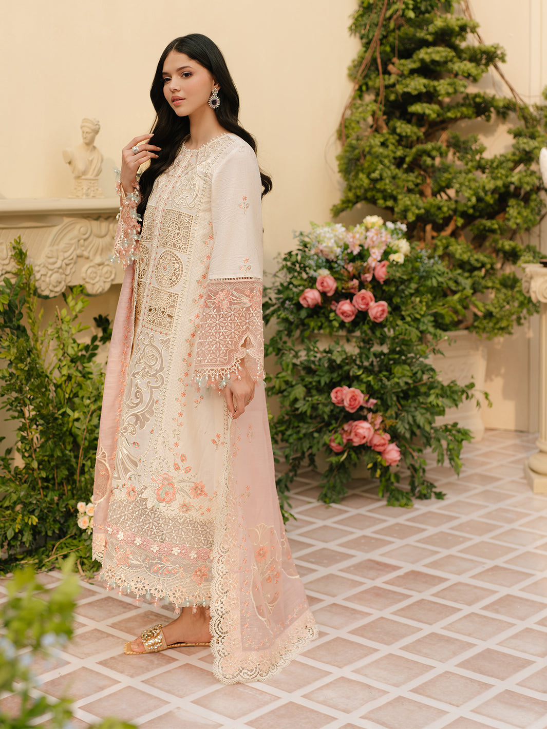Bin Ilyas | Freesia Embroidered Lawn 25 | 107 - B -  Bin Ilyas Ladies Clothes - Original Designer Dress - House of Maryam