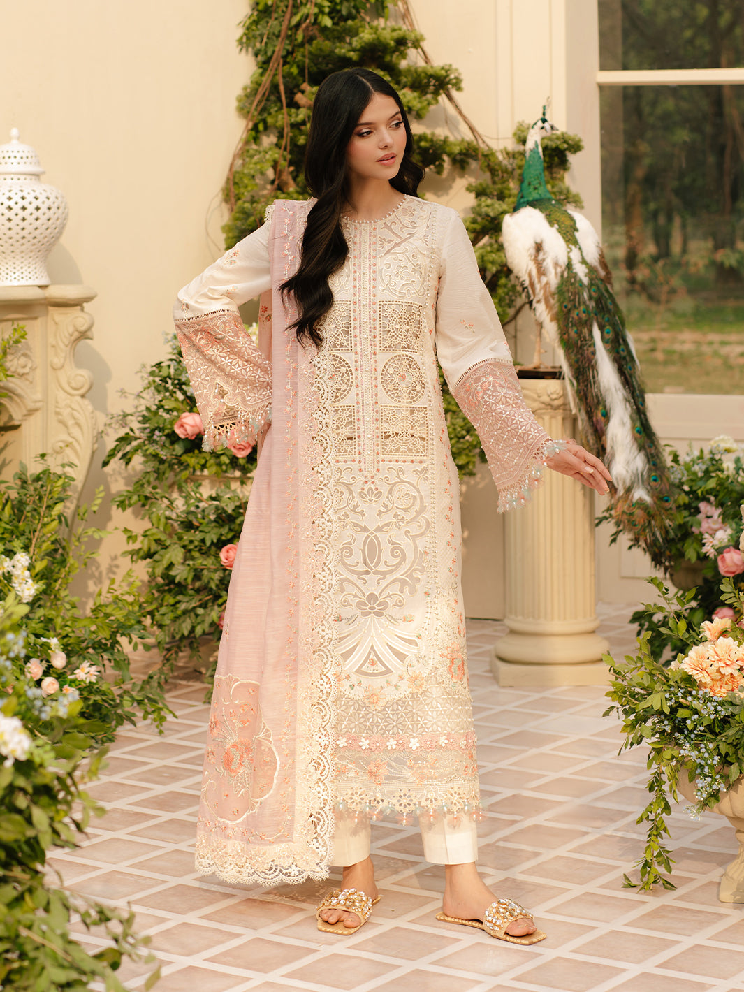 Bin Ilyas | Freesia Embroidered Lawn 25 | 107 - B -  Bin Ilyas Ladies Clothes - Original Designer Dress - House of Maryam