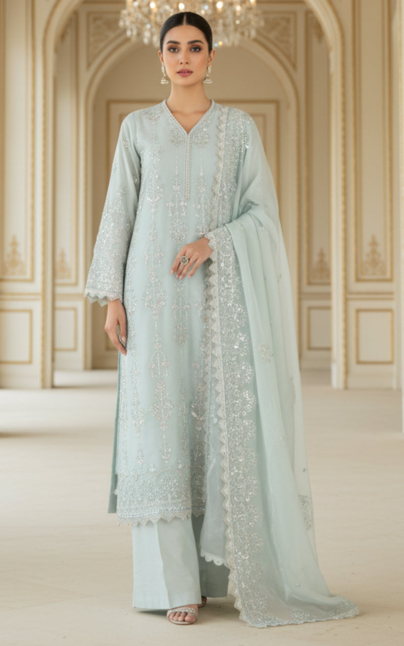 Threads and Motifs | Formal Dresses 25 | Embroidered Shirt With Dupatta And Trouser