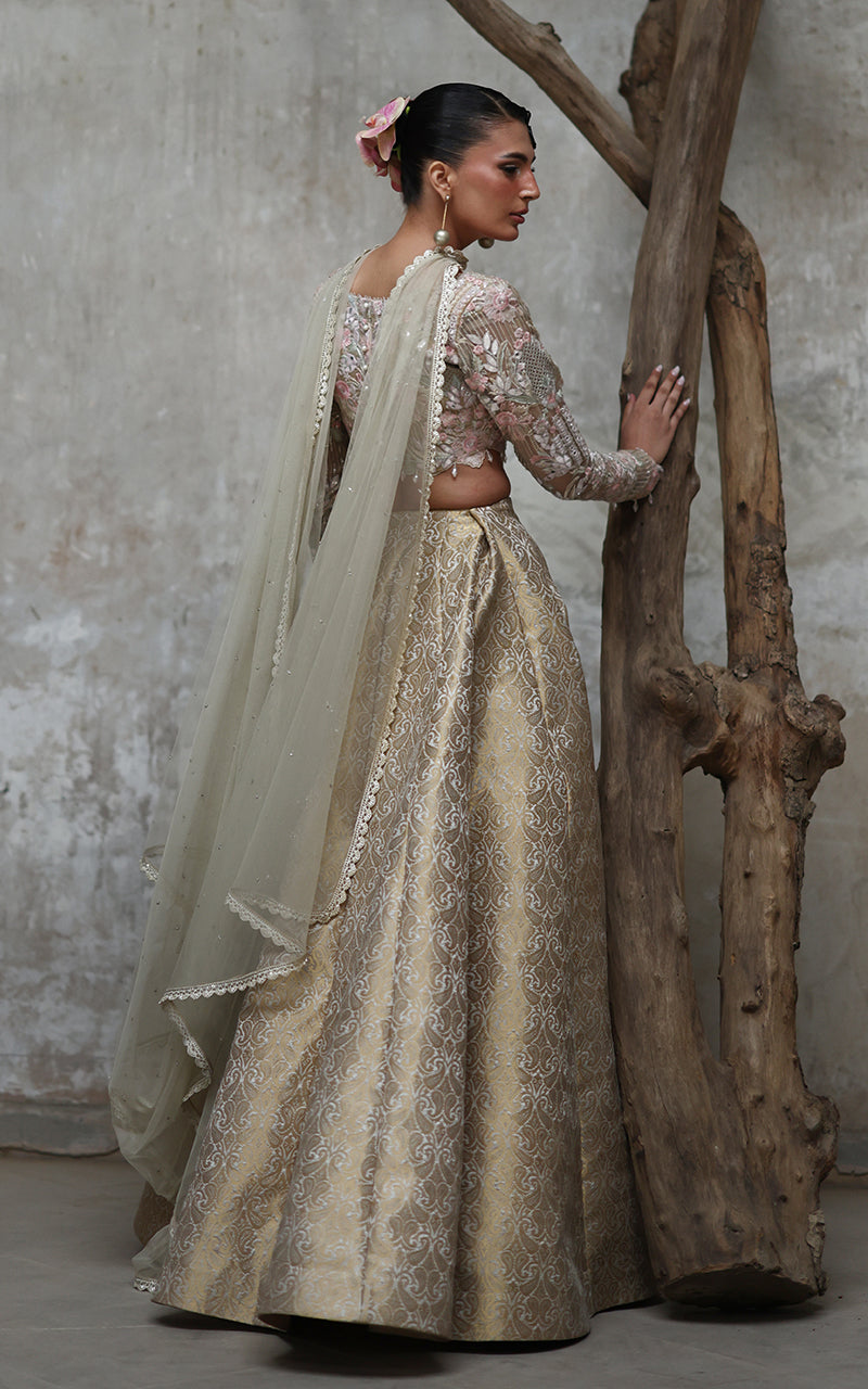Threads and Motifs | Formal Dresses 25 | Organza Embroidered Blouse With Lehenga -  Threads and Motifs Ladies Clothes - Original Designer Dress - House of Maryam