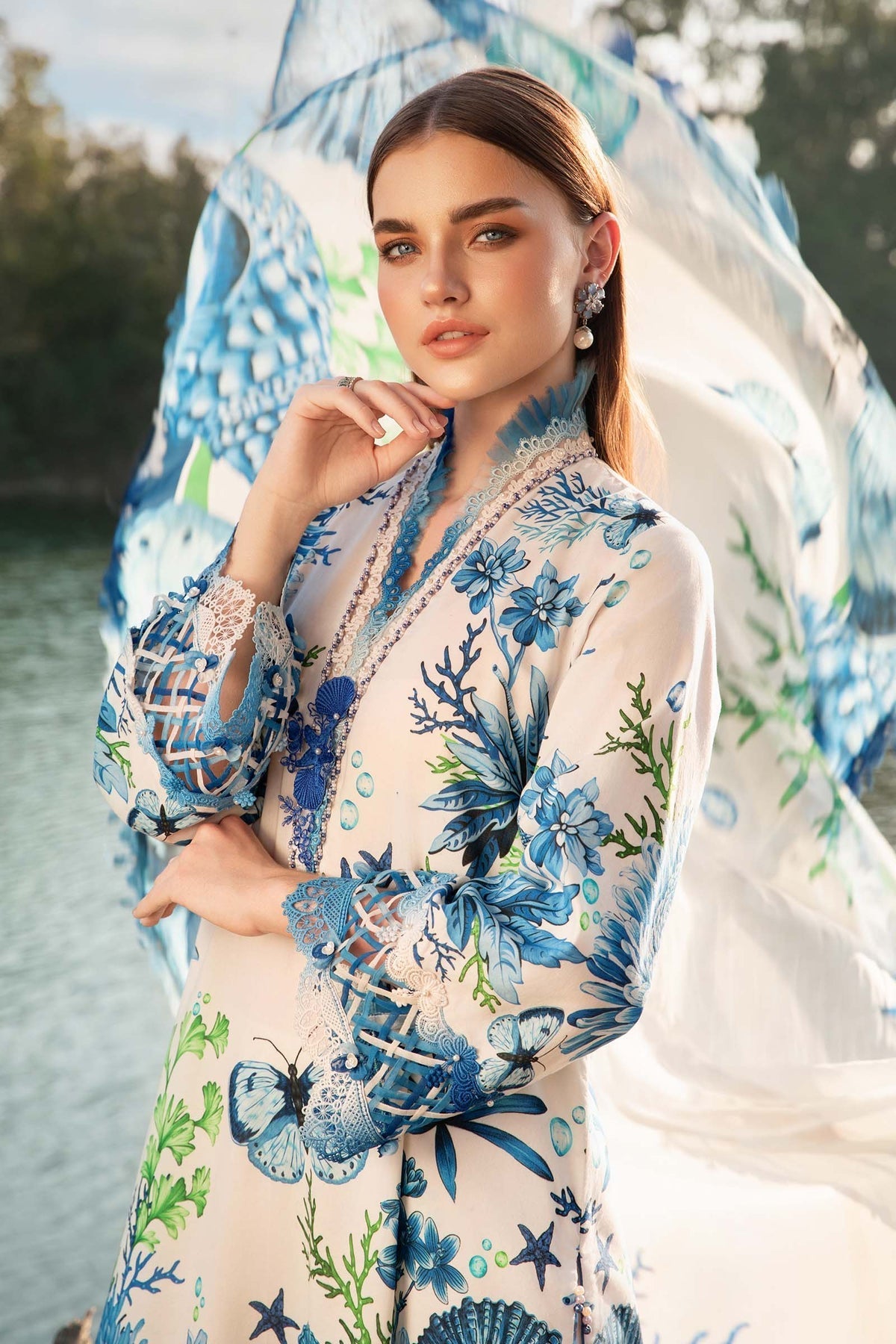 Maria B | M Prints 25 | MPT-2510-B -  Maria B Ladies Clothes - Original Designer Dress - House of Maryam