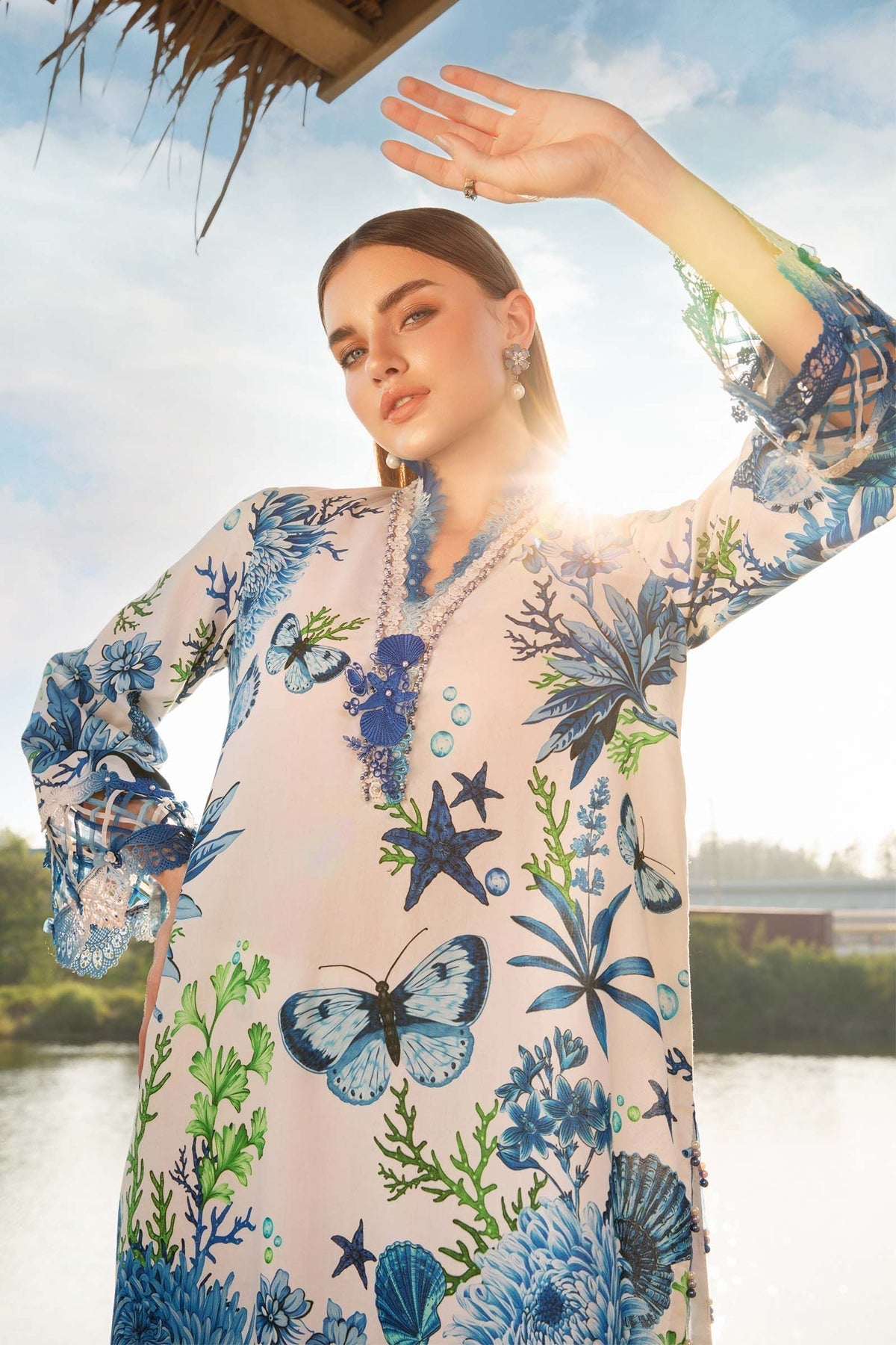 Maria B | M Prints 25 | MPT-2510-B -  Maria B Ladies Clothes - Original Designer Dress - House of Maryam