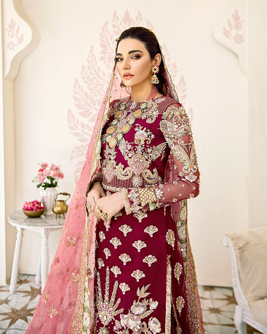 Gulaal | Wedding Formals | Pois Embroidered Net 3-Piece Suit WS-08