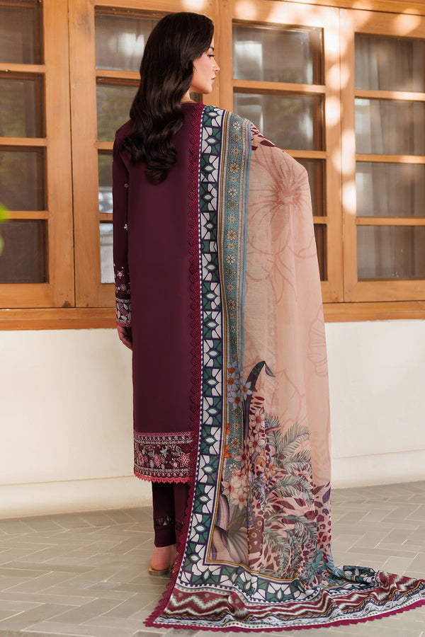 Farasha | Summer Weaves Embroidered Lawn | Burgandy Rush -  Farasha Ladies Clothes - Original Designer Dress - House of Maryam
