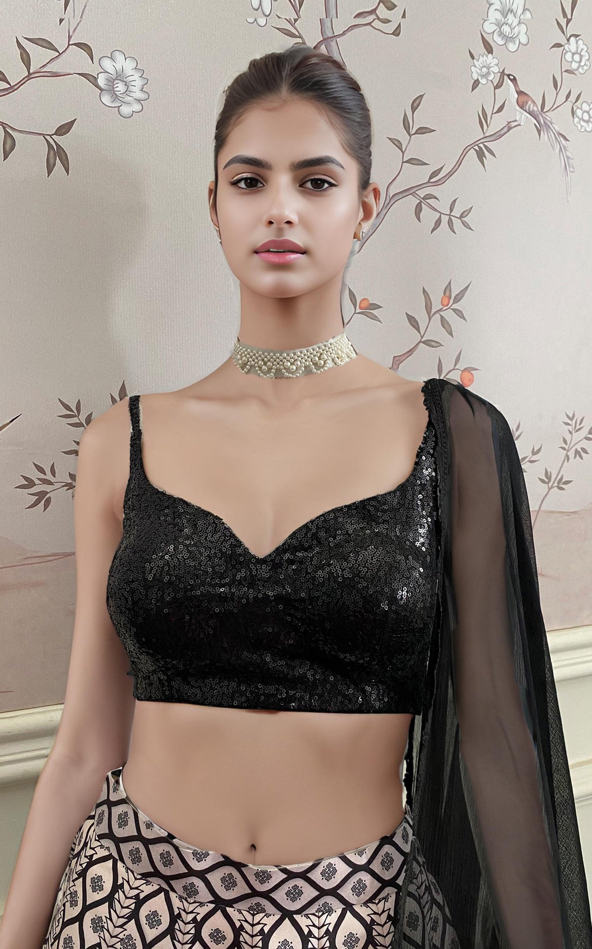 Threads and Motifs | Formal Dresses 25 | Sequins Blouse With Printed Lehenga And Dupatta -  Threads and Motifs Ladies Clothes - Original Designer Dress - House of Maryam