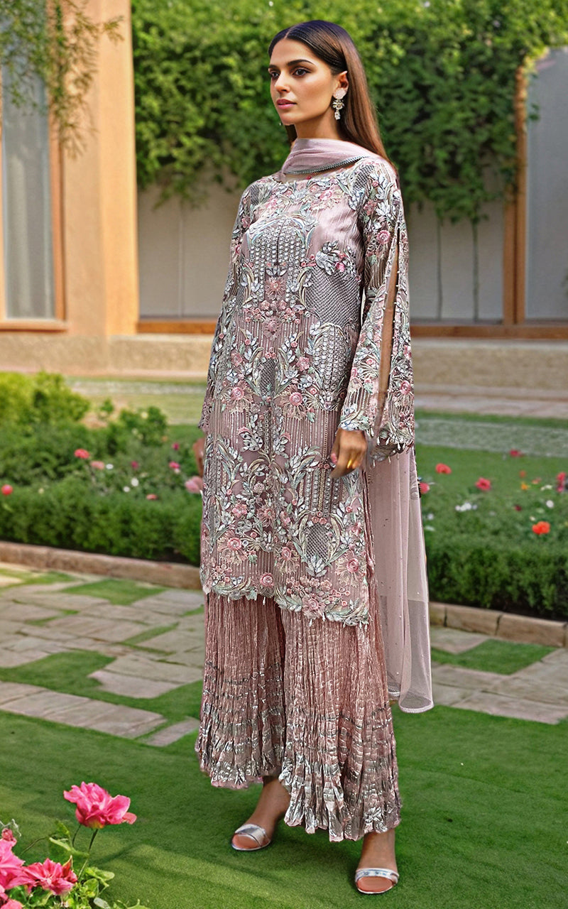 Threads and Motifs | Formal Dresses 25 | Embroidered Shirt With Dupatta And Gharara -  Threads and Motifs Ladies Clothes - Original Designer Dress - House of Maryam