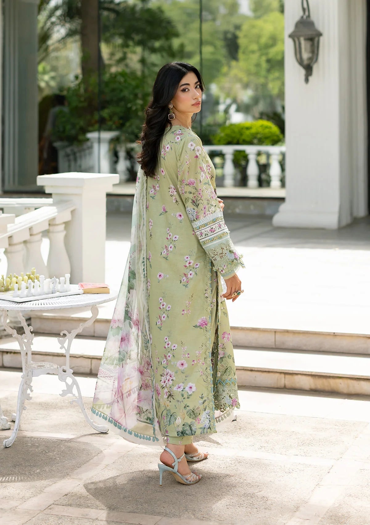 Elaf Premium | Signature Embroidered Lawn with Chiffon Collection 26 | ESG-6A JADE, image 2