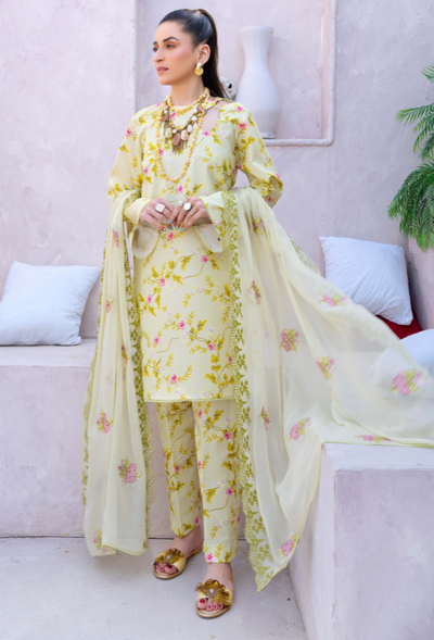Humdum | Gardenia Lawn 24 | PLG 3 - D07 -  HumDum Luxury - Original Designer Dress - House of Maryam
