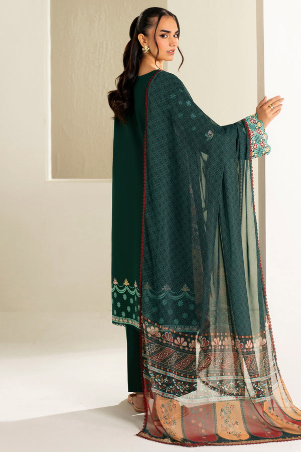 Farasha | Summer Weaves Embroidered Lawn | Willow Green-2