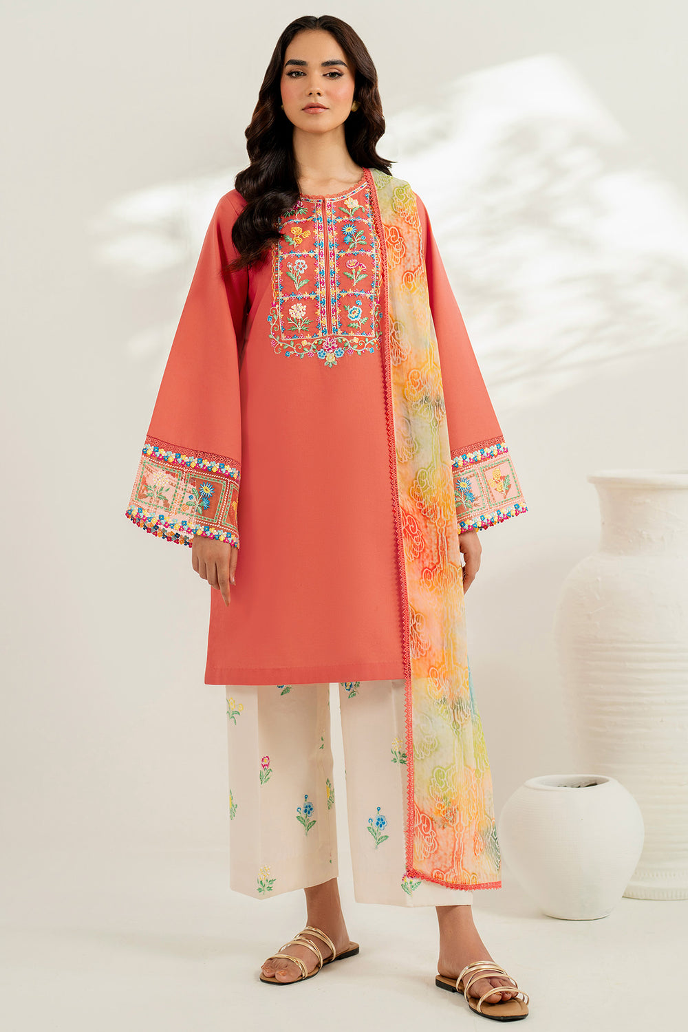 Farasha | Thread Lines Embroidered | Suncharm Glow -  Farasha Ladies Clothes - Original Designer Dress - House of Maryam