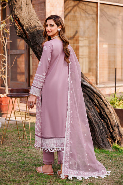 Farasha | Dastoor Embroidered Lawn SS24 | DAINTY LILAC -  Farasha Luxury - Original Designer Dress - House of Maryam
