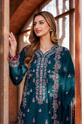 Farasha | Dastoor Embroidered Lawn SS24 | EMERALD CHARM by Designer Farasha - House of Maryam - Pakistani Designer Ethnic Wear in {{ shop.shopifyCountryName }}