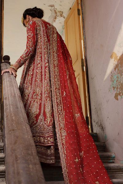 Nida Azwer | Hazaribagh Heirlooms | Uf-0320-Br-K-10-Red -  Nida Azwer Bridals - Original Designer Dress - House of Maryam