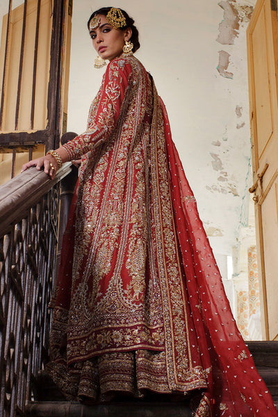 Nida Azwer | Hazaribagh Heirlooms | Uf-0320-Br-K-10-Red -  Nida Azwer Bridals - Original Designer Dress - House of Maryam