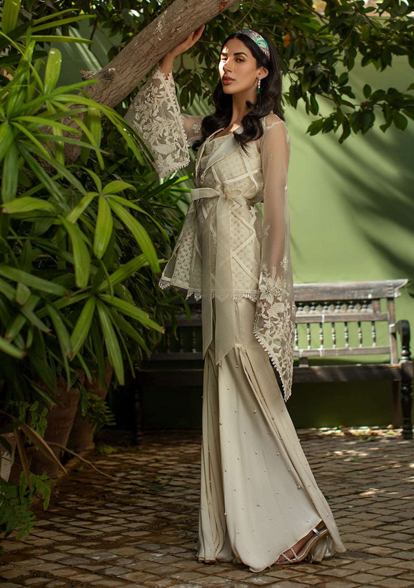 Layla Chatoor | Luxury Pret | Ivory Short Jacket, image 2