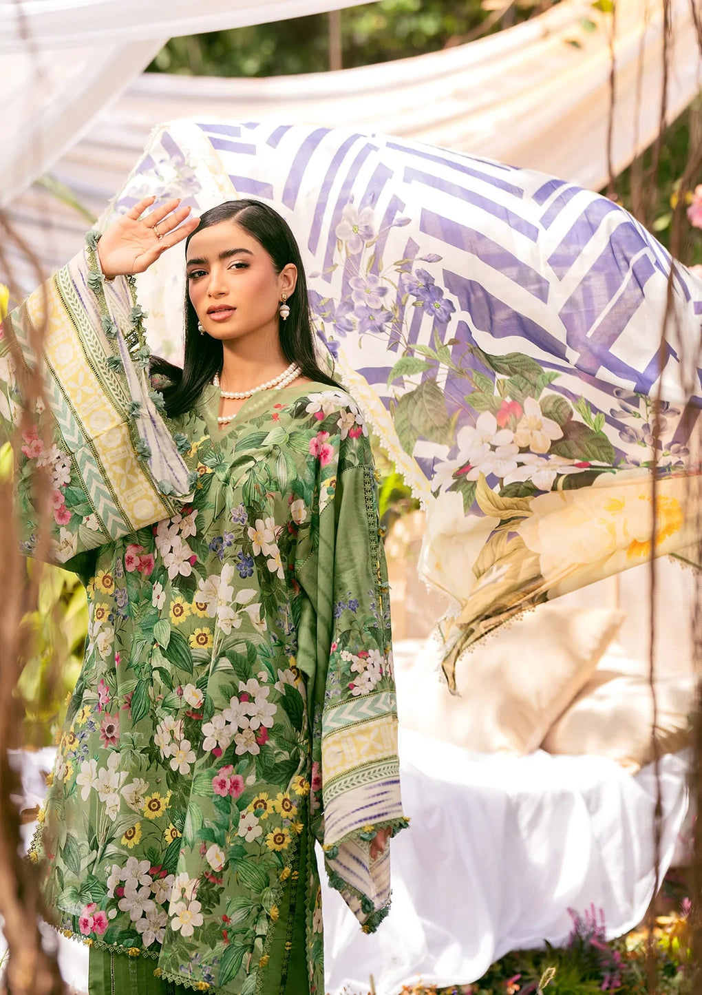Elaf Premium | Prints 25 | EPS-1B GREEN EDEN -  Elaf Premium Ladies Clothes - Original Designer Dress - House of Maryam