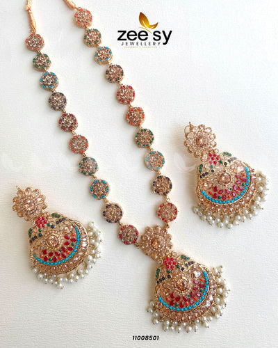 Mala Necklace-0986 -  Zeesy Necklace Sets - Original Designer Dress - House of Maryam