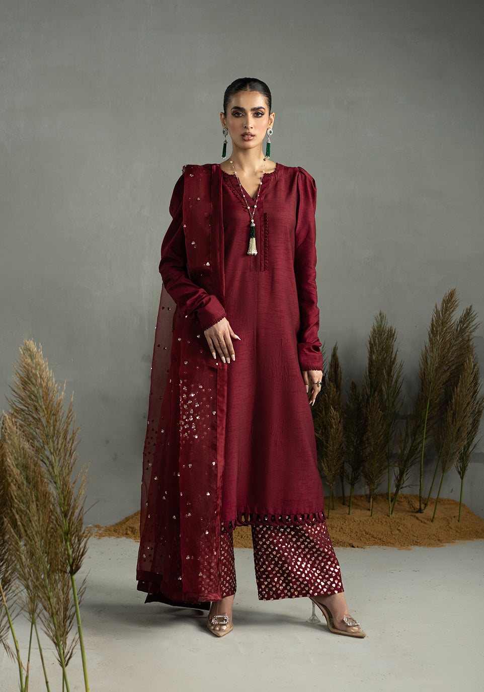 Zarqash | Silk Edit | ZQS 018 ROSE ROUGE -  Zarqash Ladies Clothes - Original Designer Dress - House of Maryam