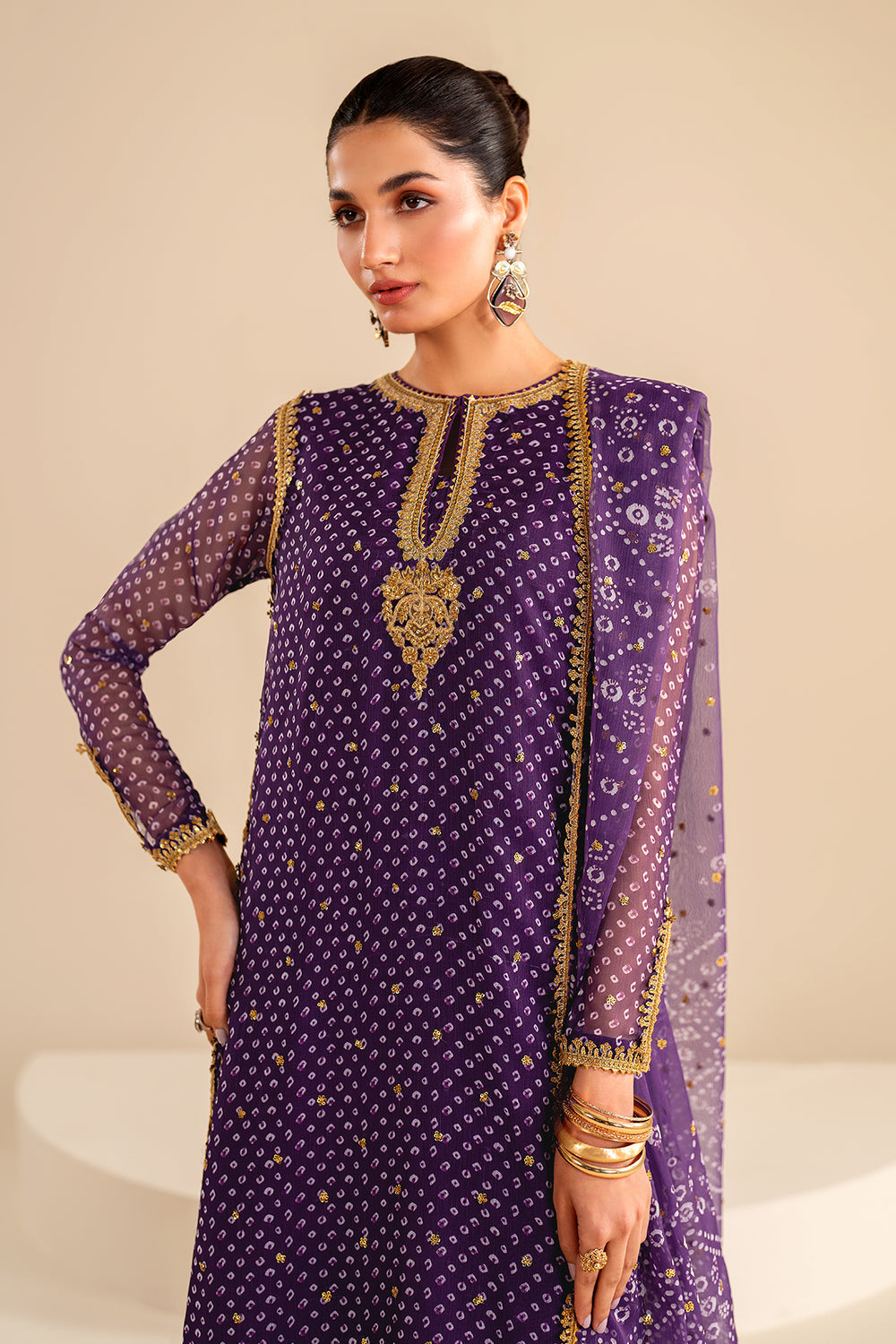 Baroque | Formals Collection | EMBROIDERED CHIFFON UF-625, image 3