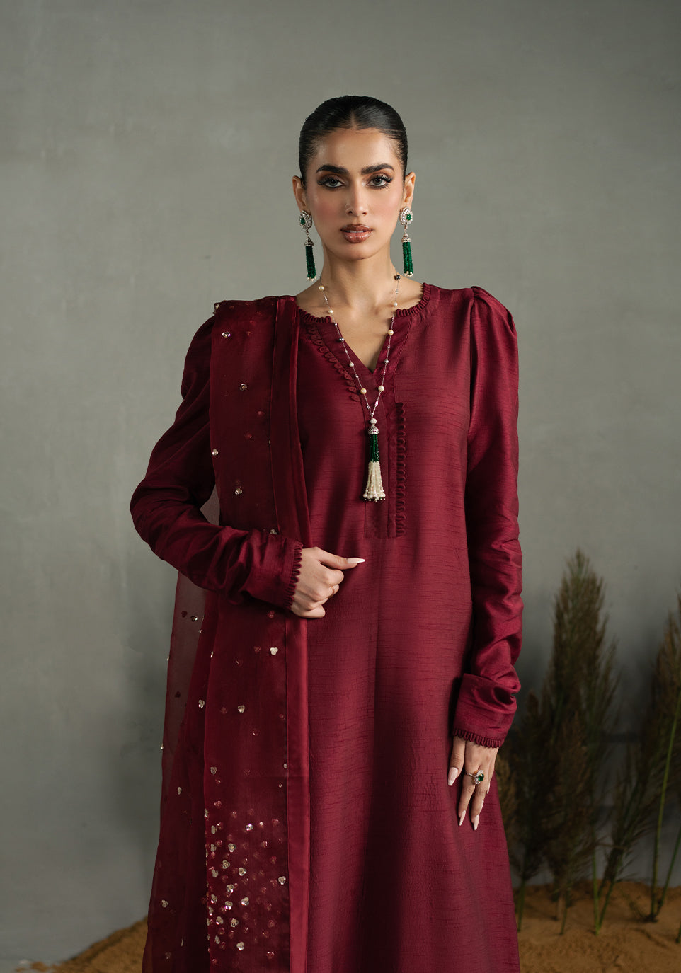 Zarqash | Silk Edit | ZQS 018 ROSE ROUGE -  Zarqash Ladies Clothes - Original Designer Dress - House of Maryam
