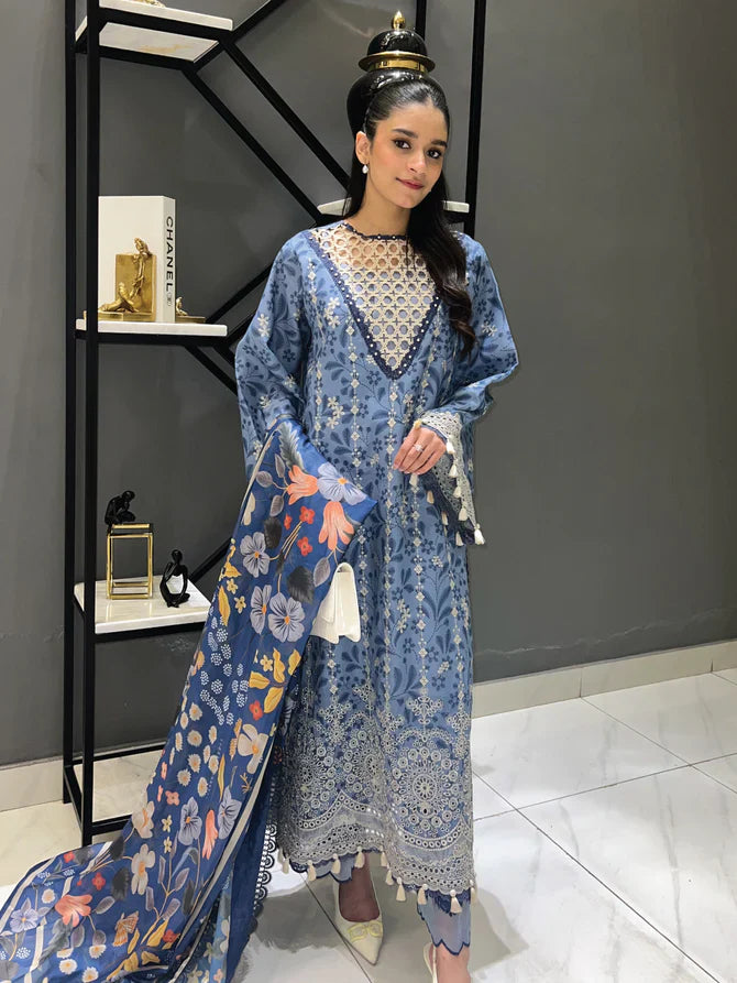 Faiza Faisal | Maya Luxury Lawn | Gamze -  Faiza Faisal Luxury -  House of Maryam
