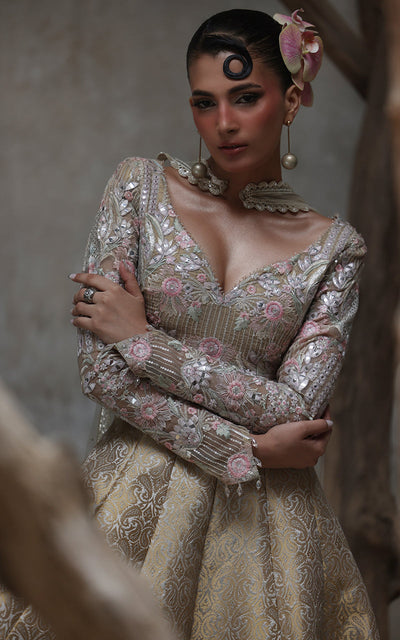 Threads and Motifs | Formal Dresses 25 | Organza Embroidered Blouse With Lehenga -  Threads and Motifs Ladies Clothes - Original Designer Dress - House of Maryam