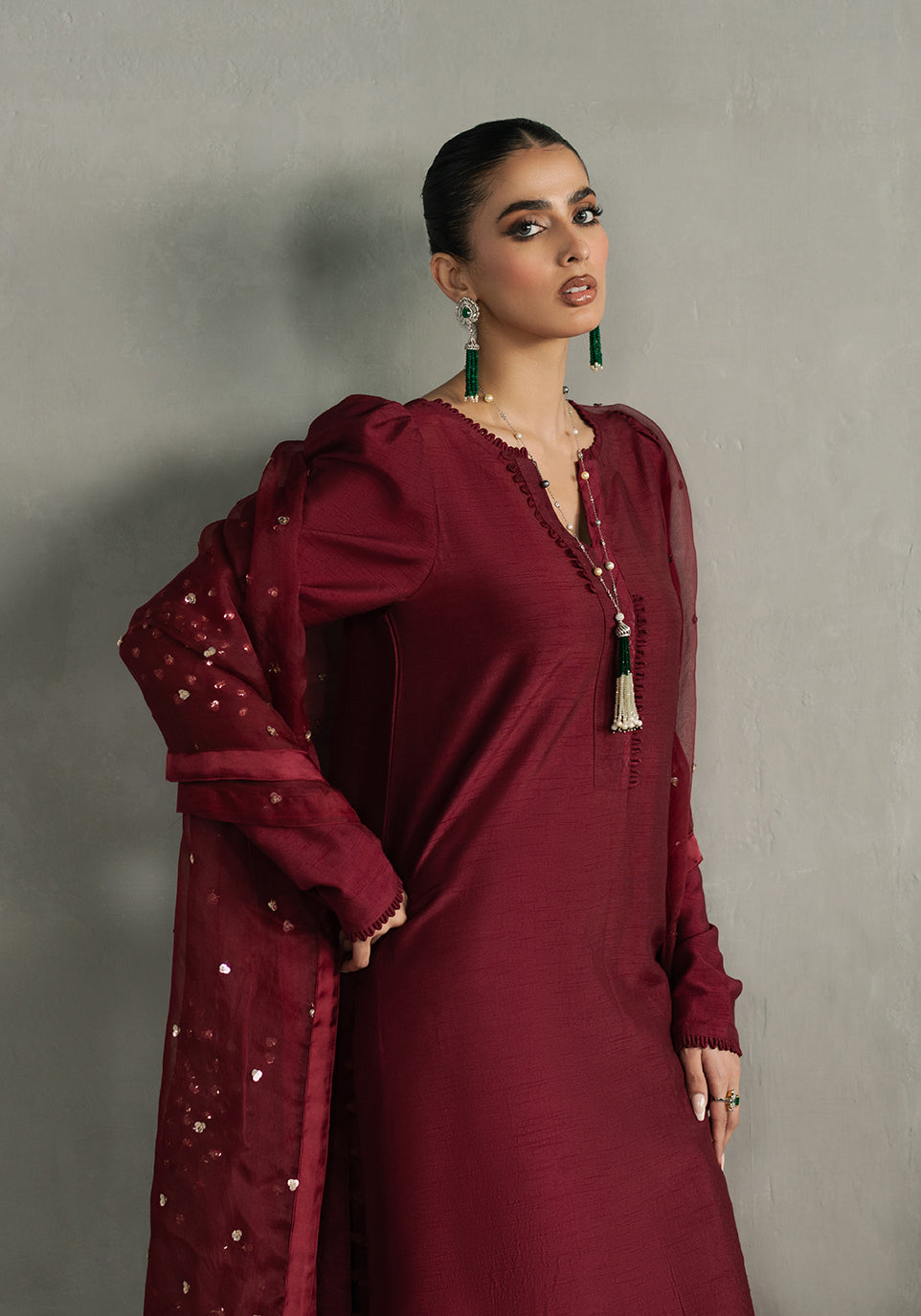 Zarqash | Silk Edit | ZQS 018 ROSE ROUGE -  Zarqash Ladies Clothes - Original Designer Dress - House of Maryam