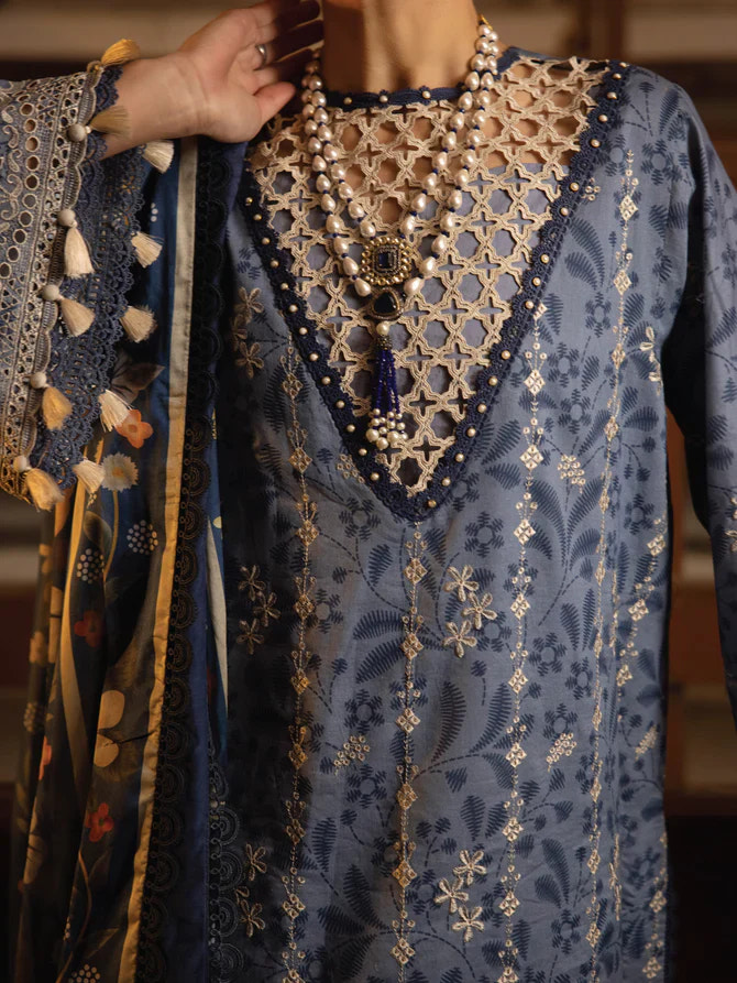 Faiza Faisal | Maya Luxury Lawn | Gamze -  Faiza Faisal Luxury - Original Designer Dress - House of Maryam