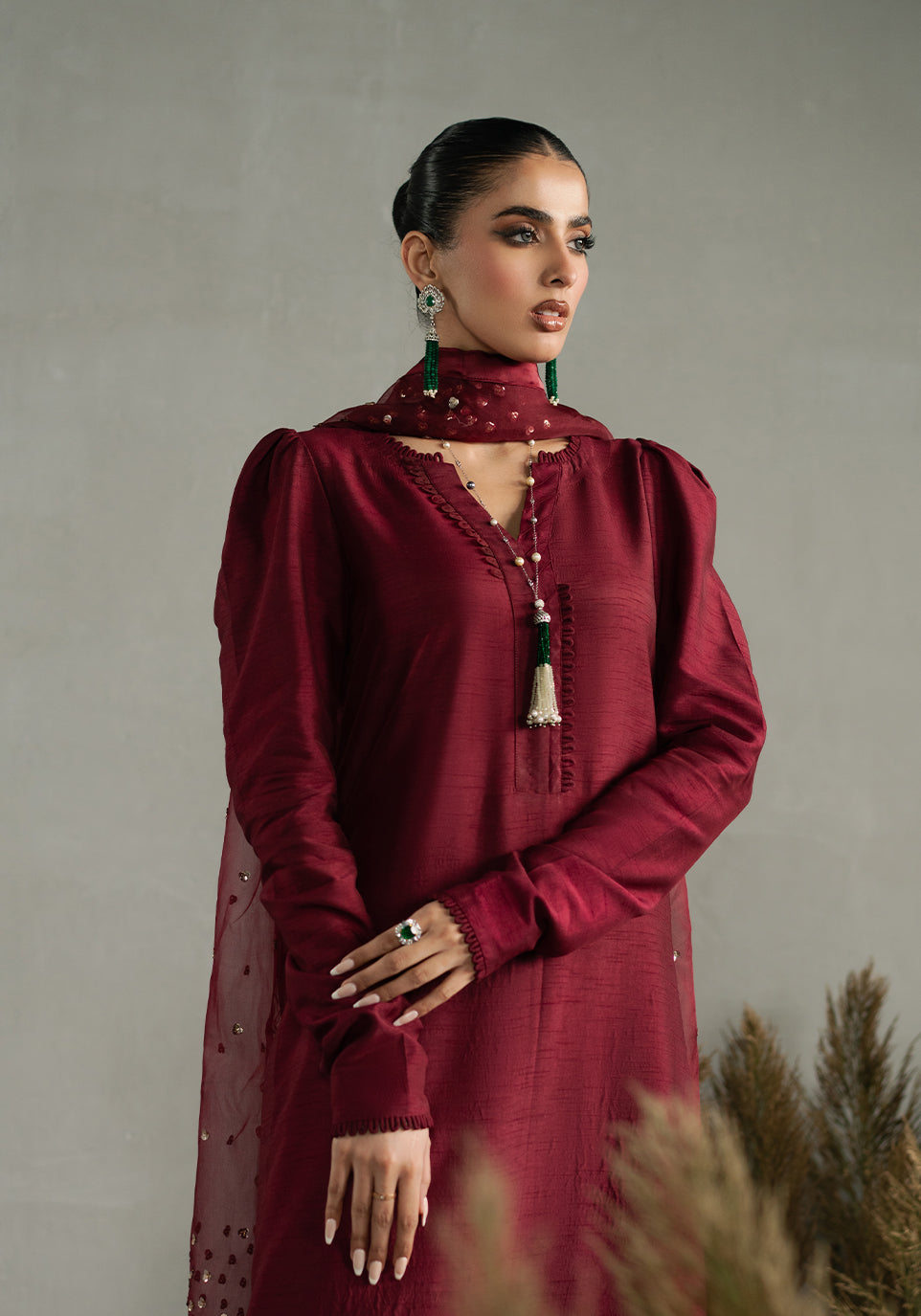 Zarqash | Silk Edit | ZQS 018 ROSE ROUGE -  Zarqash Ladies Clothes - Original Designer Dress - House of Maryam