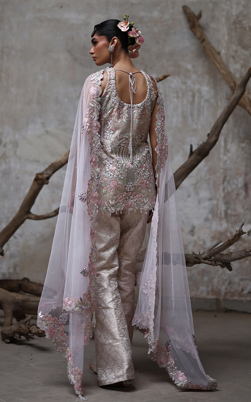 Threads and Motifs | Formal Dresses 25 | Organza Embroidered Shirt -  Threads and Motifs Ladies Clothes - Original Designer Dress - House of Maryam
