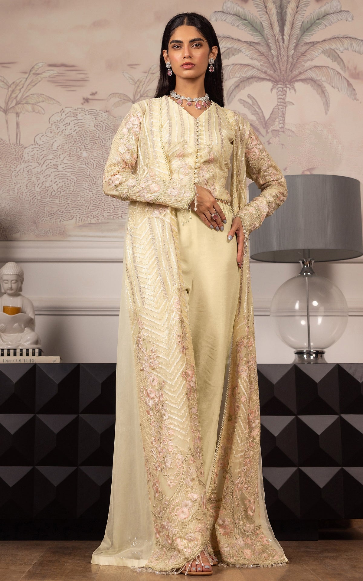 Threads and Motifs | Formal Dresses 25 | Net Embroidered Jacket With Embroidered Blouse -  Threads and Motifs Ladies Clothes - Original Designer Dress - House of Maryam