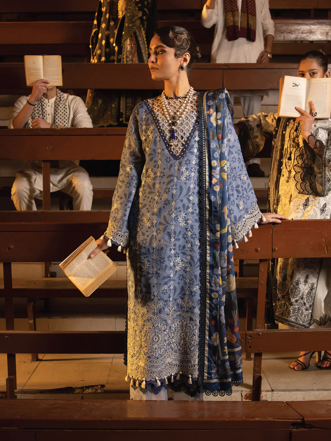Faiza Faisal | Maya Luxury Lawn | Gamze -  Faiza Faisal Luxury -  House of Maryam