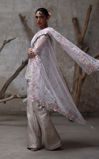Threads and Motifs | Formal Dresses 25 | Organza Embroidered Shirt -  Threads and Motifs Ladies Clothes - Original Designer Dress - House of Maryam