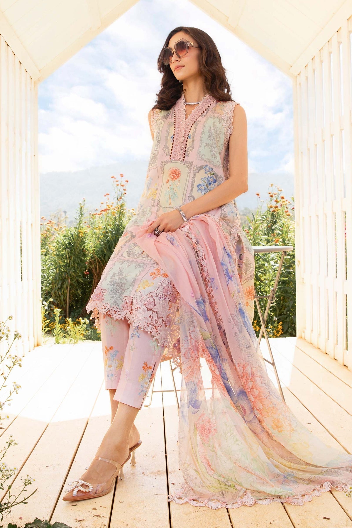 Maria B | M Prints 25 | MPT-2511-A -  Maria B Ladies Clothes - Original Designer Dress - House of Maryam