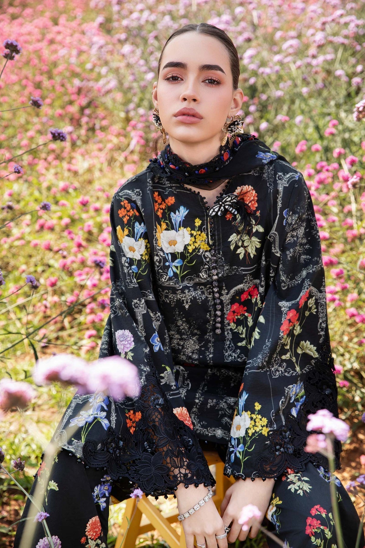 Maria B | M Prints 25 | MPT-2511-B -  Maria B Ladies Clothes - Original Designer Dress - House of Maryam