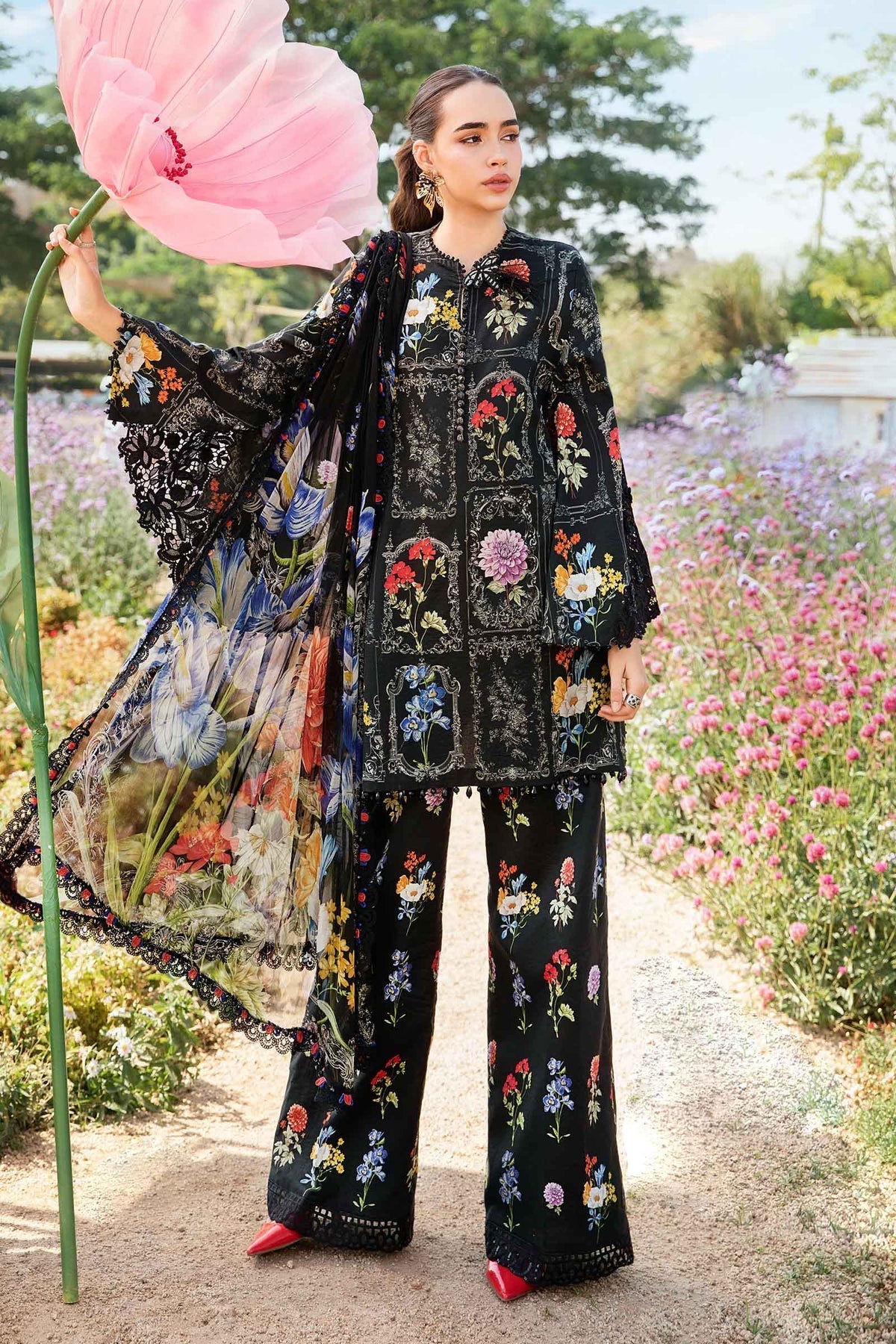 Maria B | M Prints 25 | MPT-2511-B -  Maria B Ladies Clothes - Original Designer Dress - House of Maryam