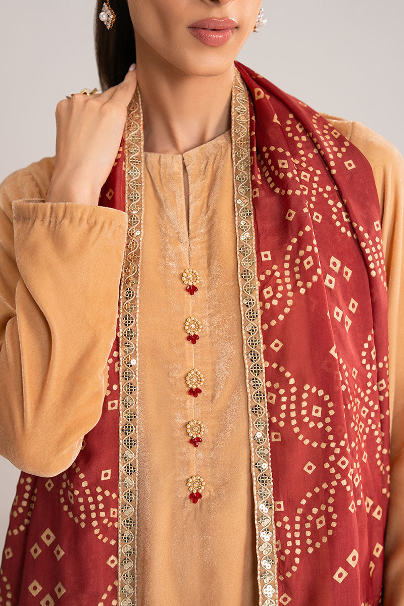 Cross Stitch | Exclusive Pret | Saffron Dust-2PC (Shirt & Dupatta), image 2