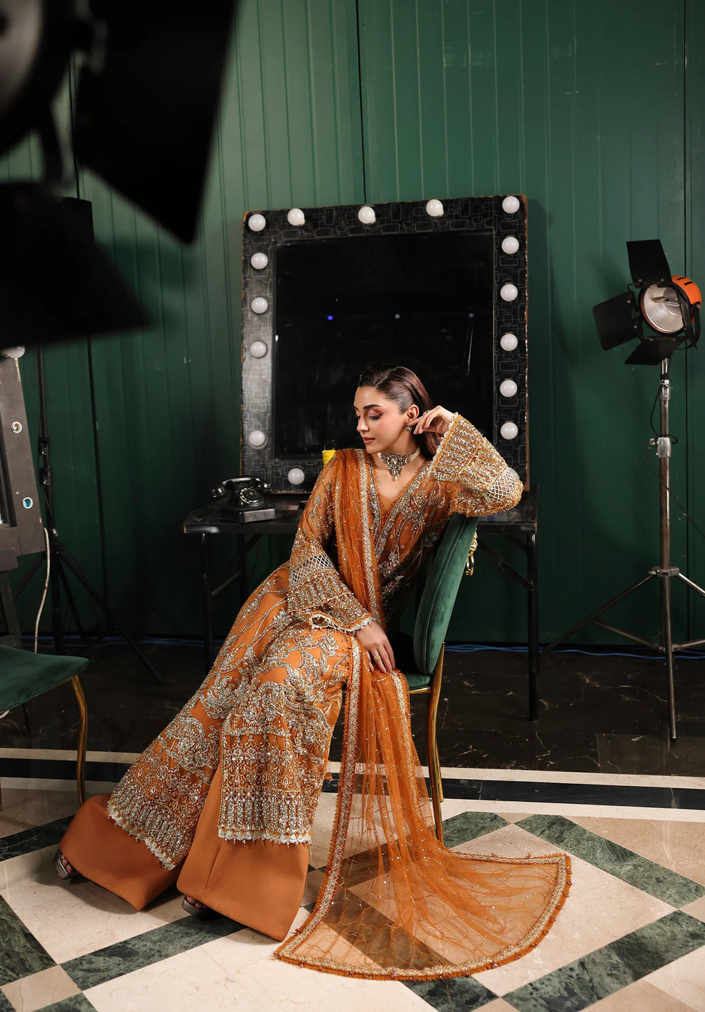 Elaf Premium | Stardom Formal Handwork 25 | ESH-09 SAFFRON -  Elaf Premium Ladies Clothes - Original Designer Dress - House of Maryam