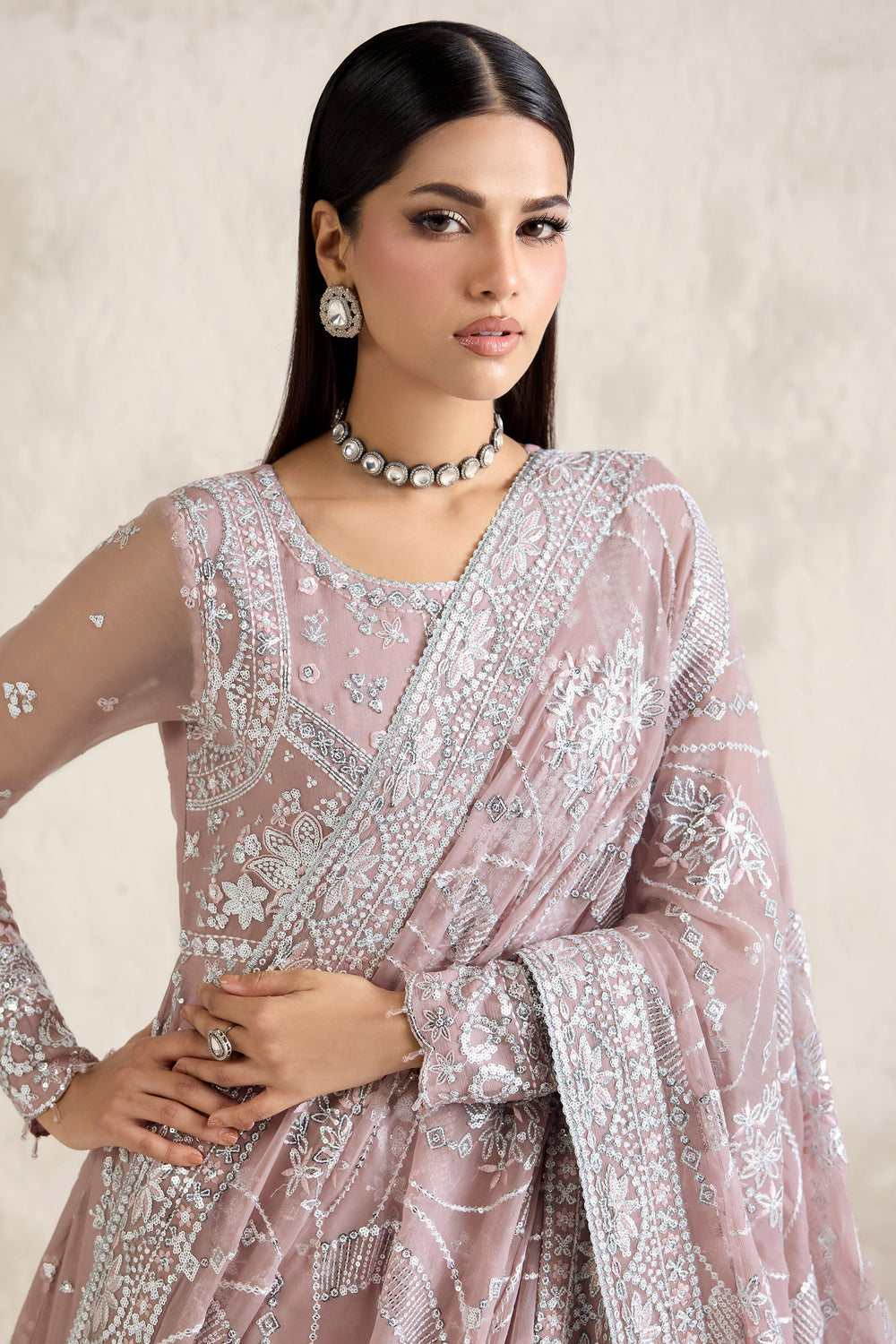 Faiza Saqlain | Reina Formals | Mauve Pearl-5