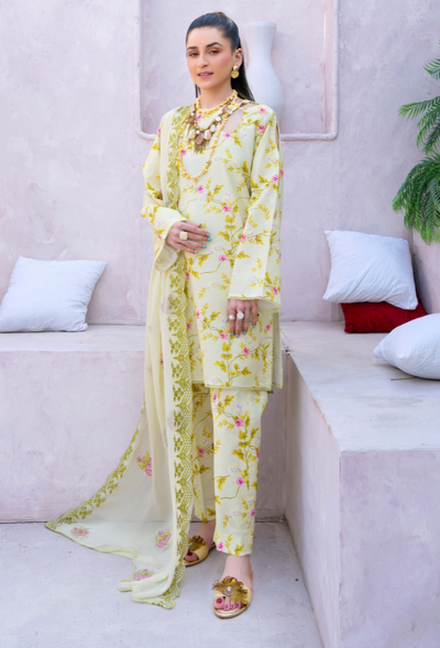 Humdum | Gardenia Lawn 24 | PLG 3 - D07 -  HumDum Luxury - Original Designer Dress - House of Maryam