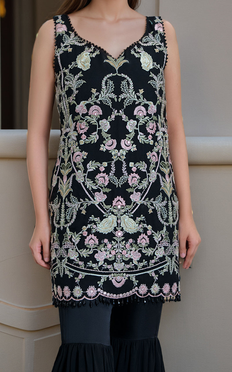Threads and Motifs | Formal Dresses 25 | Chiffon Embroidered Shirt -  Threads and Motifs Ladies Clothes - Original Designer Dress - House of Maryam