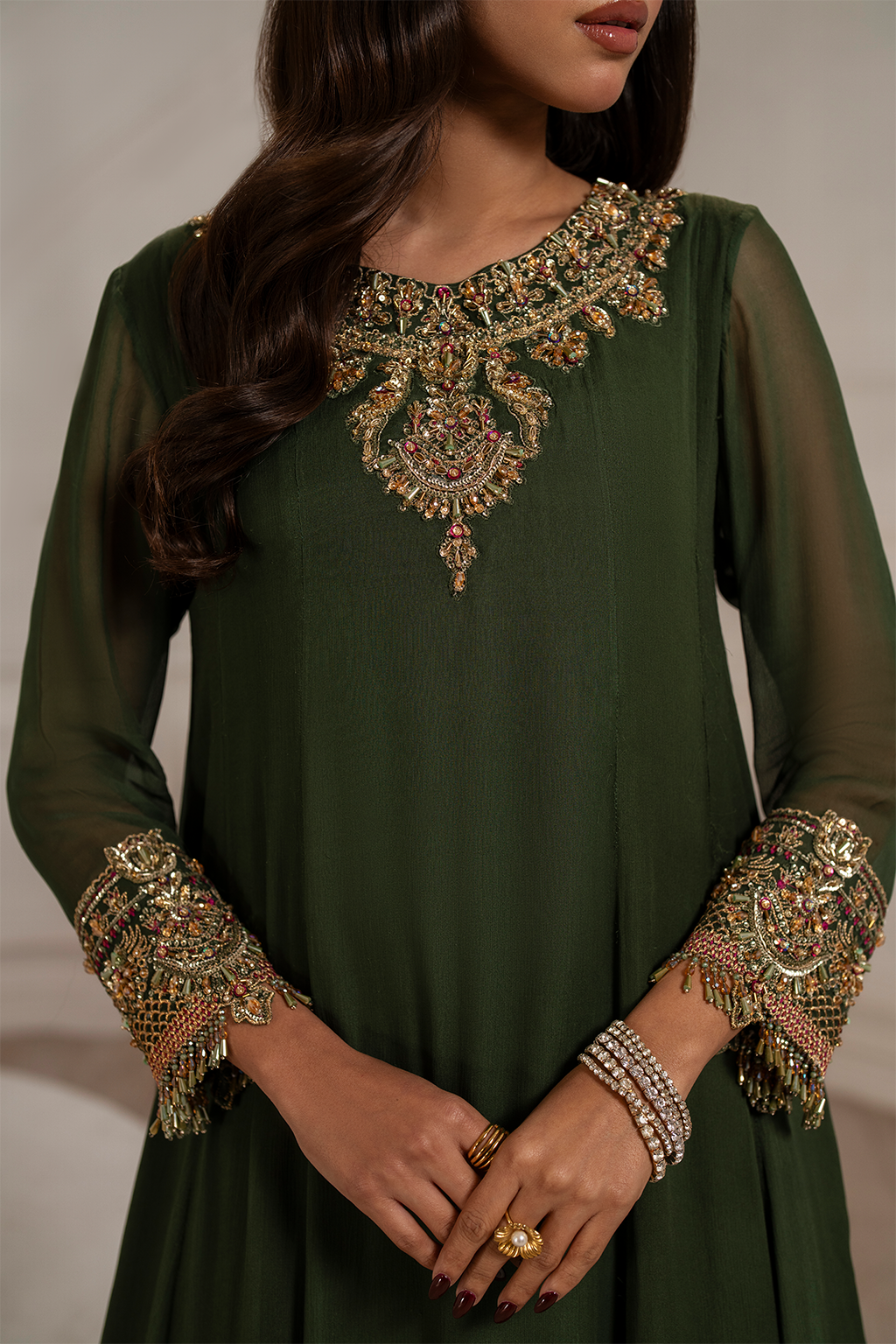 Iznik I Festive Formal I UE-416 Embroidered Chiffon -  Iznik Ladies Clothes - Original Designer Dress - House of Maryam