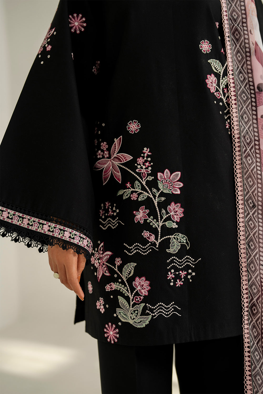 Farasha | Thread Lines Embroidered | Floral Meadow -  Farasha Ladies Clothes - Original Designer Dress - House of Maryam