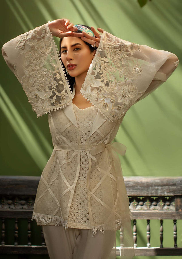 Layla Chatoor | Luxury Pret | Ivory Short Jacket, image 3