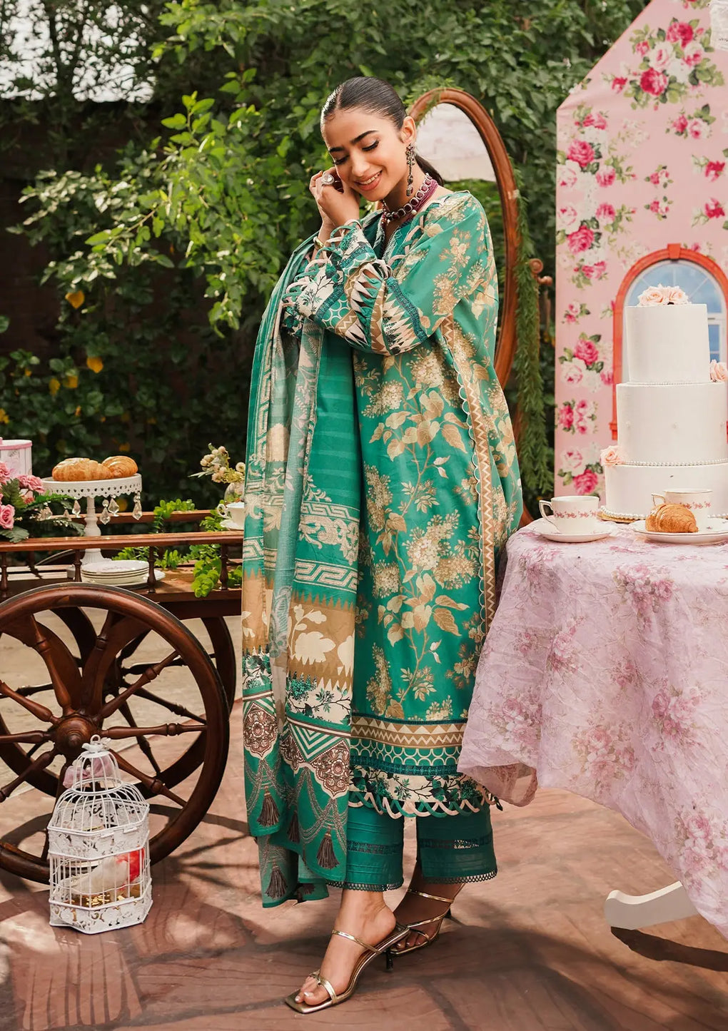 Elaf Premium | Printed Collection 24 | EEP-04B - Chic Teal -  Elaf Premium Casuals - Original Designer Dress - House of Maryam