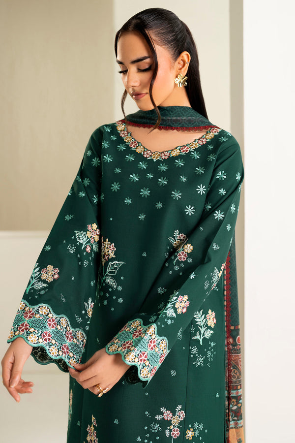 Farasha | Summer Weaves Embroidered Lawn | Willow Green-5