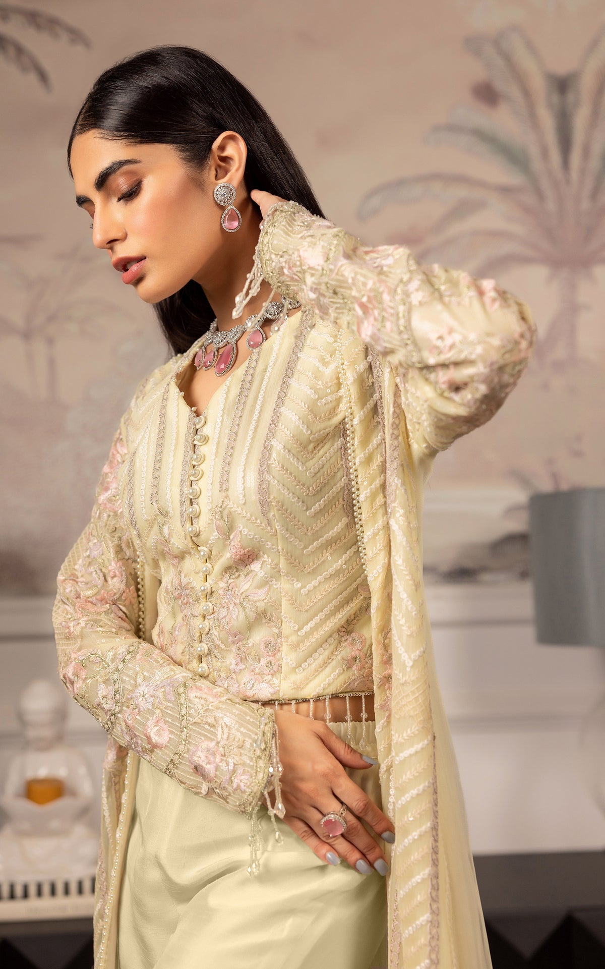 Threads and Motifs | Formal Dresses 25 | Net Embroidered Jacket With Embroidered Blouse -  Threads and Motifs Ladies Clothes - Original Designer Dress - House of Maryam