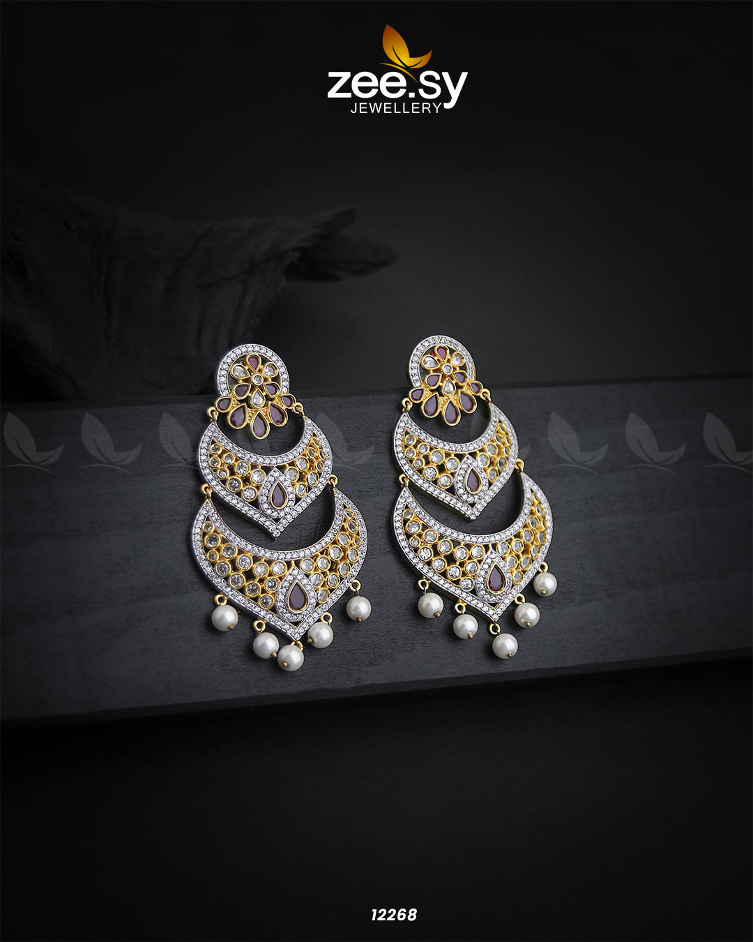 Earrings-0603 -  Zeesy Earrings - Original Designer Dress - House of Maryam